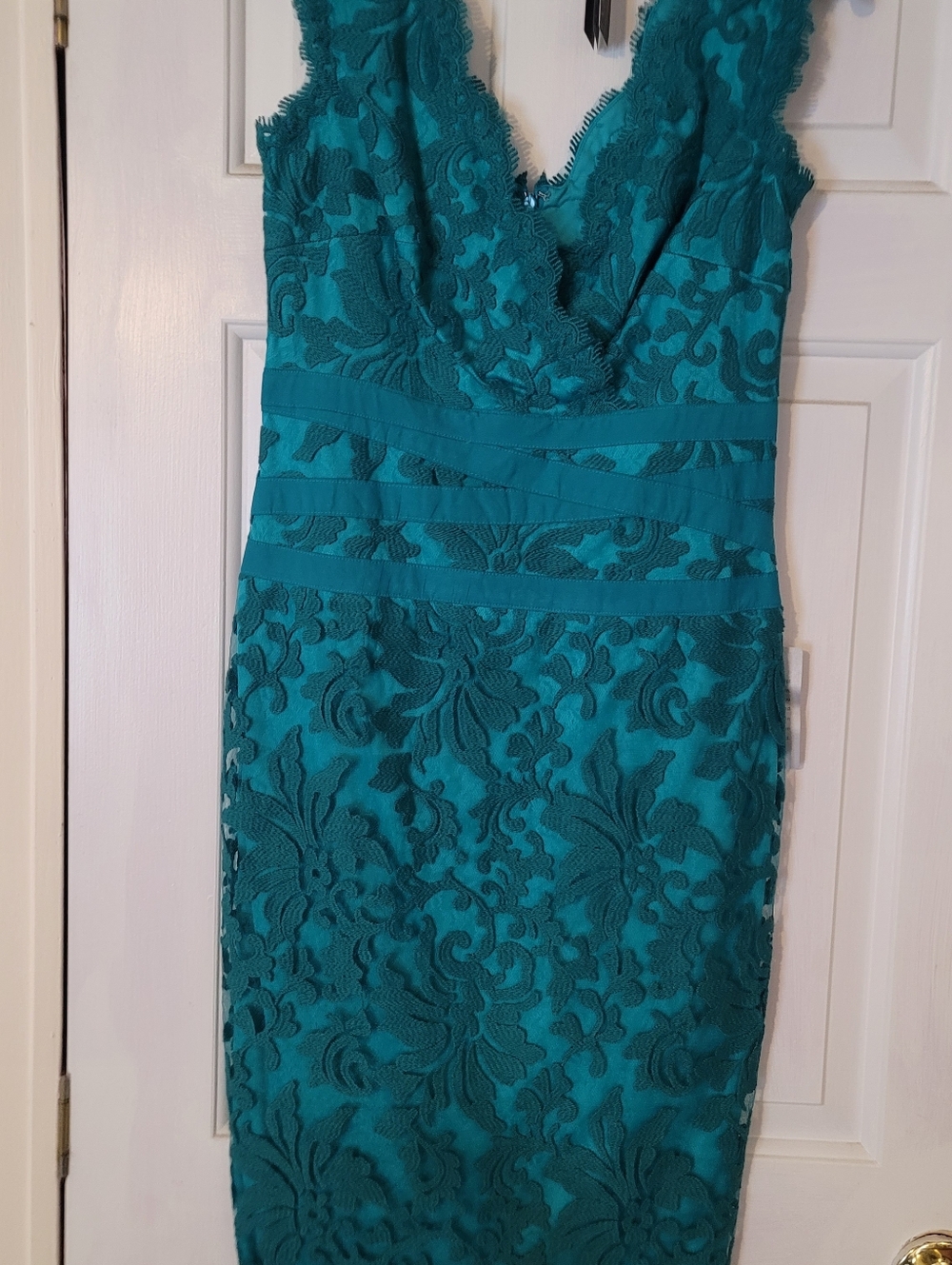 Teal Lace Sheath Dress - Women Sz 4